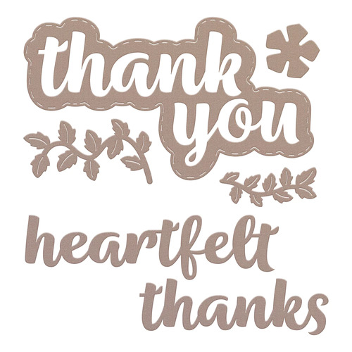 Couture Creations Cutting Die - Homely Florals - Thank You Sentiment Set 7 Piece - CO728661