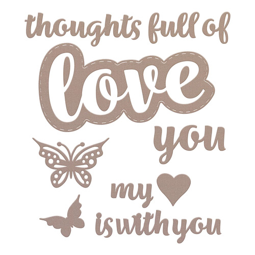 Couture Creations Cutting Die - Homely Florals - Love Sentiment Set 7 Piece - CO728666