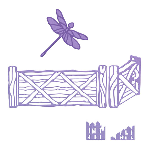 Couture Creations Cut & Create Die - Lavender Love - Weathered Fences 6 Piece - CO728750