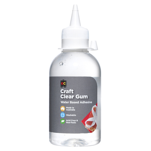 EC Craft Clear Gum Glue Water Based 250ml - Acid free + Non Toxic