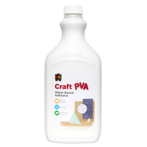 EC Craft Glue PVA Kids Water Based Adhesive Acid Free + Non Toxic - 2 Litre