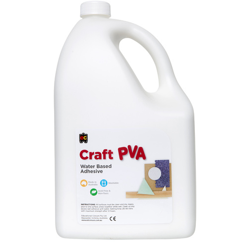 EC Craft Glue PVA Kids Water Based Adhesive Acid Free + Non Toxic - 5 Litre