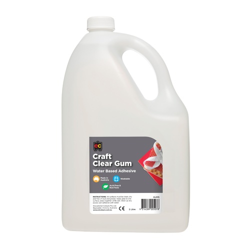 EC Craft Glue Clear Gum Kids Washable  Acid Free + Non Toxic - 5 Litre