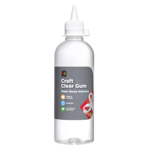 EC Craft Glue Clear Gum Kids Washable  Acid Free + Non Toxic - 500ml