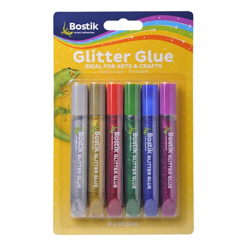 Bostik Glitter Glue 10ml 6 Assorted Colours