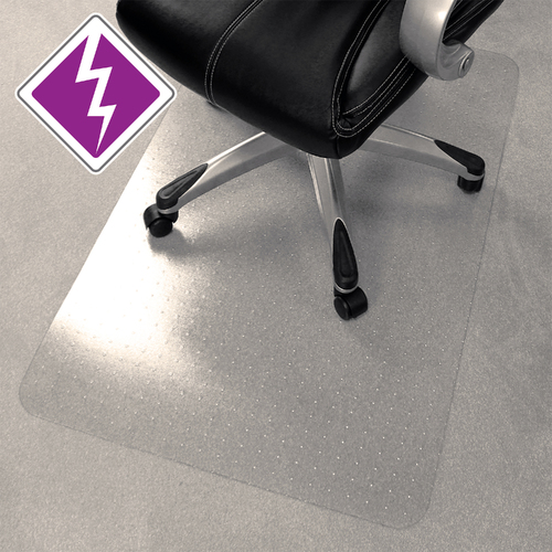 Marbig Chair Mat Anti-Static Rectangle 120x150cm Clear - 87407