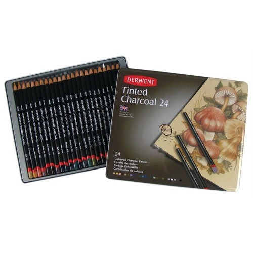 Derwent Academy Tinted Charcoal - 24 Pack Tin