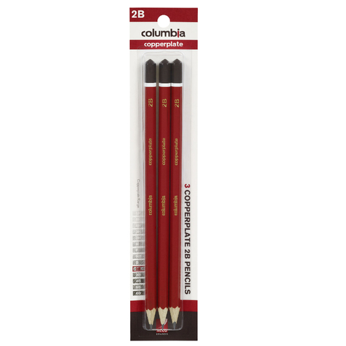 Columbia Copperplate Lead Pencil Hexagonal 2B - 3 Pack