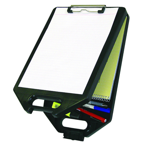 1 x Stat A4 Clipboard Folder With Storage 71292 - Black