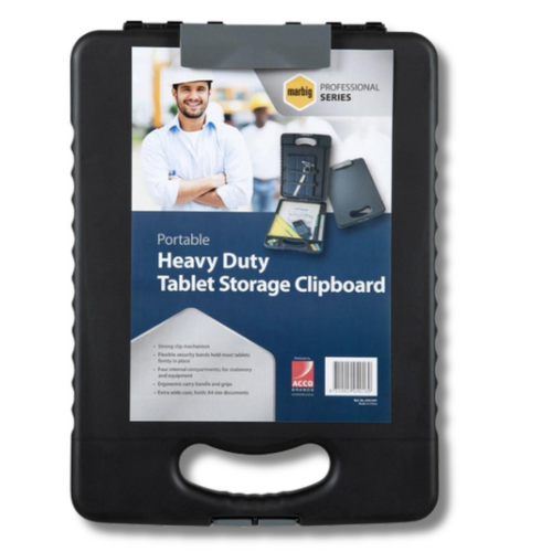 Marbig A4 Heavy Duty Portable Clipboard with Storage Case 8331501 - Charcoal
