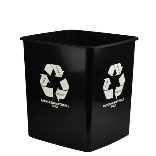 Italplast Recycle Bin 15 Litre Recycling Only Bin (GECA Approved) I 80RCB - BLACK