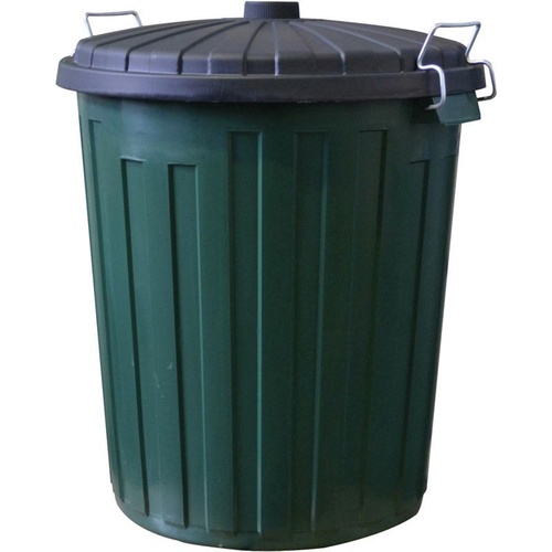 ITALPLAST Recycling Garbage Bin 75 Litres Green Bin With Black Lid