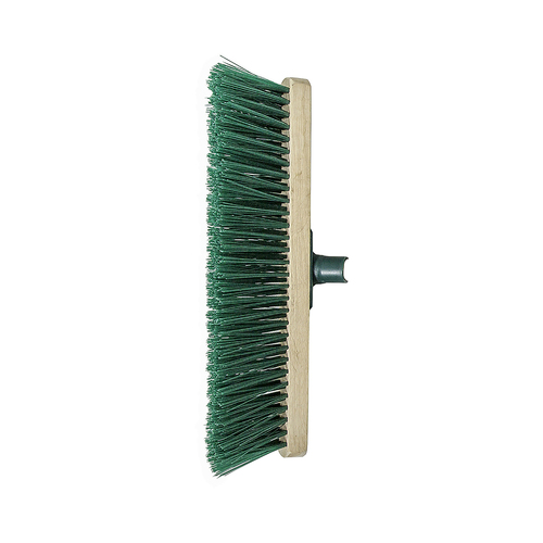 Cleanlink Outdoor Broom Head 16" Green/Wood 400 x 75mm - 12171