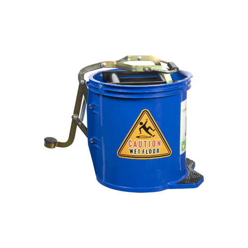 Cleanlink Mop Bucket 16 Litre Heavy Duty Metal Wringer 12004CM - Blue