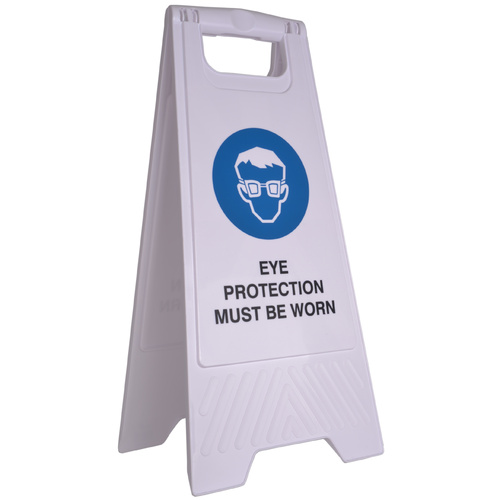 Cleanlink Safety Sign "Eye Protection Must Be Worn" 32x31x65cm - White