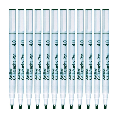Artline 244 Calligraphy Pen 4.0mm 12 Pack 124401 - Black