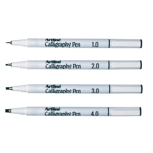 Artline 240 1-2-3-4 Calligraphy 4 Pen Set - Black