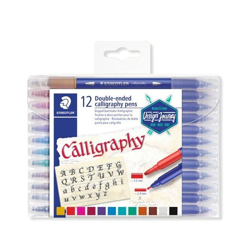 Staedtler Double ended Calligraphy Pen Set 12 Assorted Colours - ST300512