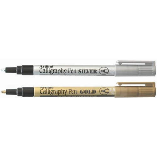 Artline 933 Calligraphy Pen 4.0mm 12 Pack -Silver/Gold