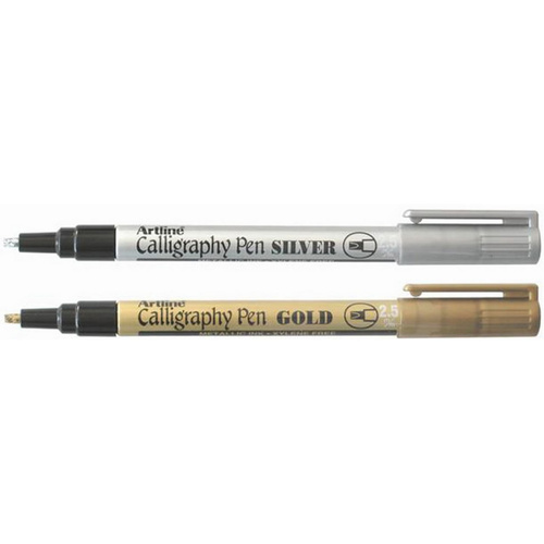 Artline 933 Calligraphy  Pen 4.0mm 12 Pack -Silver/Gold