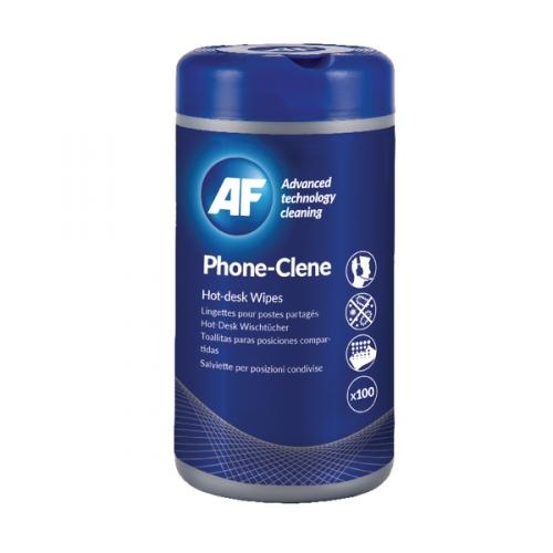 AF Phone-Clene Telephone Wipes & Sanitisers Tub 100 - APHC100T
