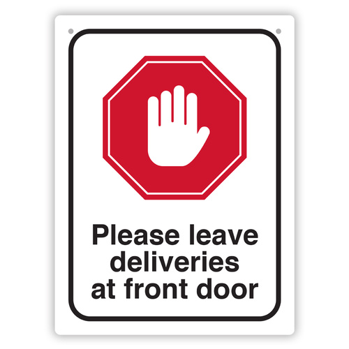 Durus Home Deliveries Leave At Front Door Sign 225 x 300mm
