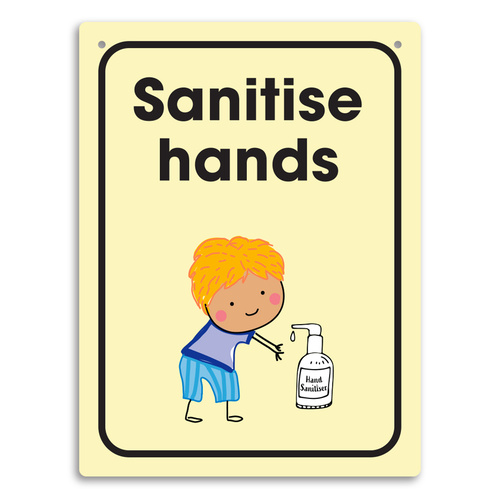 Durus Sanitise Hands Wall Sign 225 x 300mm