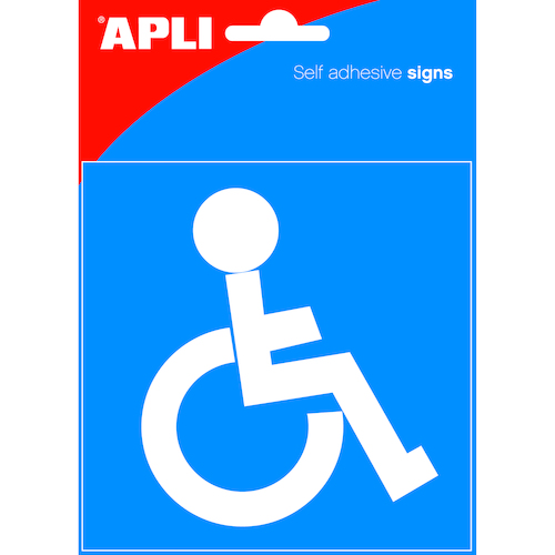 Apli Self Adhesive Signs DISABLED Blue & White - 1 Pack