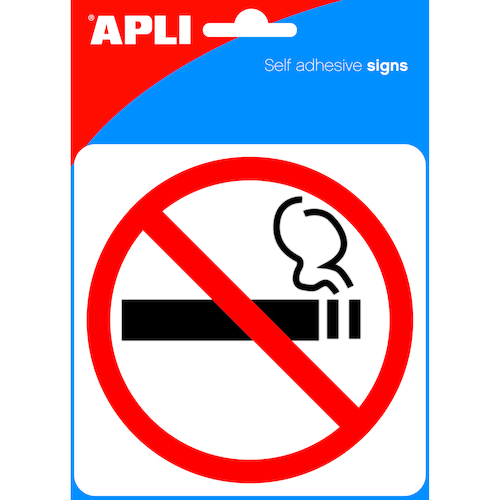 Apli Self Adhesive Signs NO SMOKING - 1 Pack