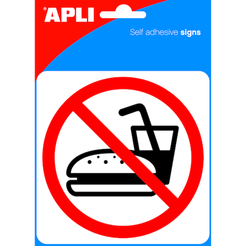 Apli Self Adhesive Signs NO EATING - 1 Pack
