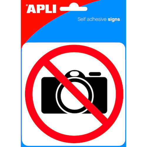 Apli Self Adhesive Signs NO PHOTOGRAPHY - 1 Pack