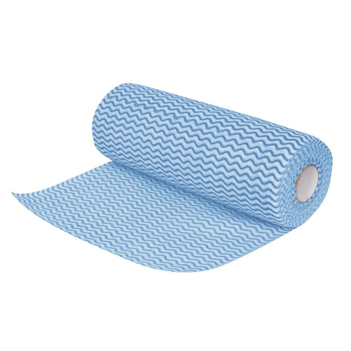 Non-Woven Cleaning Cloth Wipes Perforated Roll of 100 - Blue