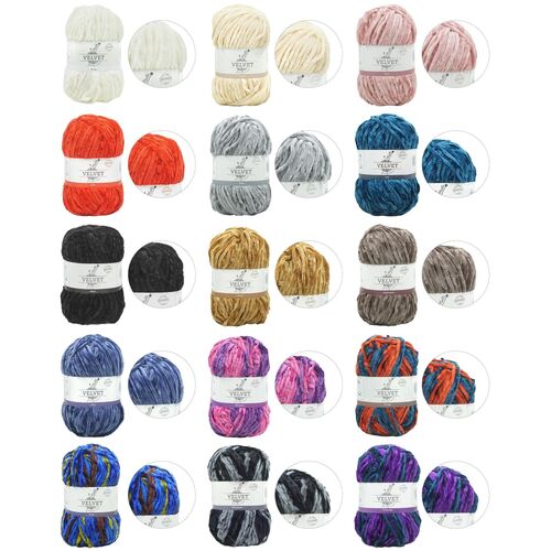 Malli Basics 100g VELVET Knitting Yarn 100% Polyester Craft Wool Balls 4 Ply
