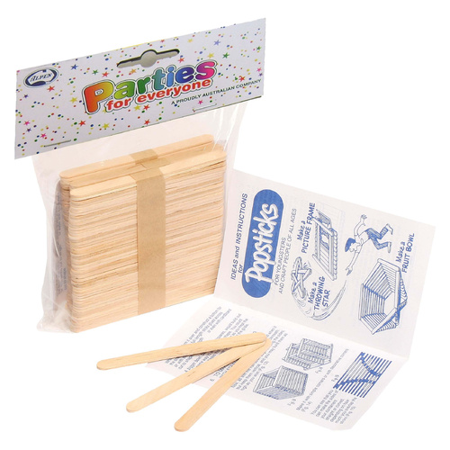 Alpen Wooden Plain Pop Sticks - 150 Pack