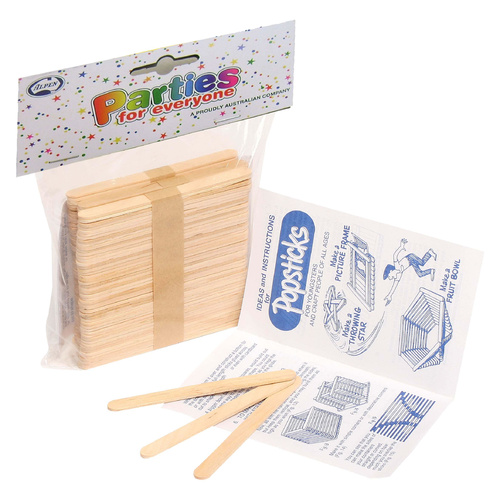 Alpen Wooden Plain Pop Sticks - 150 Pack   