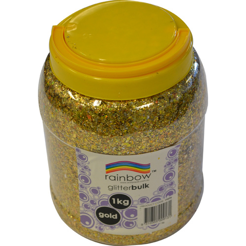 Rainbow Glitter Bulk Jar 1Kg - Gold