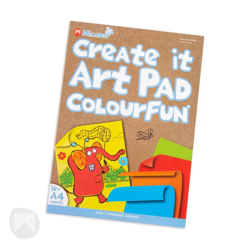Micador Art Pads A4 Paper 2 Colours 30 Sheets - Assorted Brights