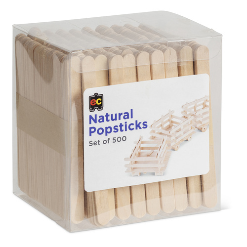 EC Natural Wooden Pop Sticks - 500 Pack