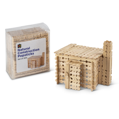 EC Jumbo Wooden Construction Pop Sticks Natural - 300 Pack