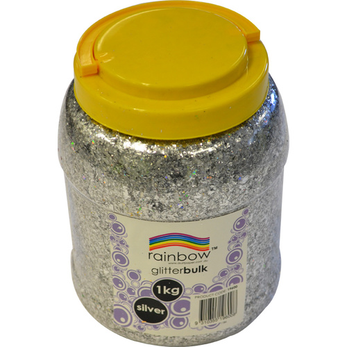 Rainbow Glitter Bulk Jar 1Kg - Silver