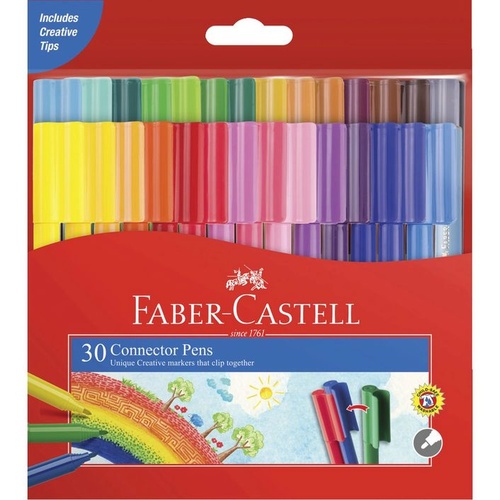 Faber Castell Connector Colour Marker Pens - 30 Pack