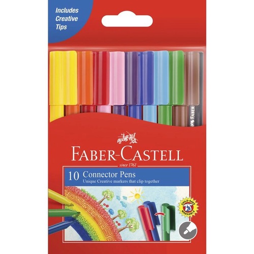 Faber Castell Connector Colour Marker Pens - 10 Pack