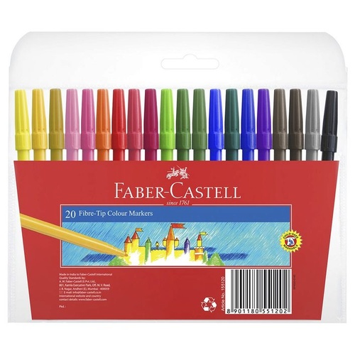Faber Castell Fibre Tip Markers - 20 Pack