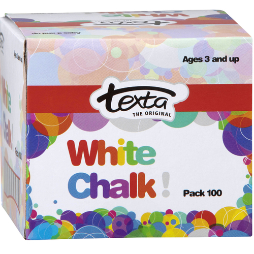 Texta White Chalk - 100 Pack