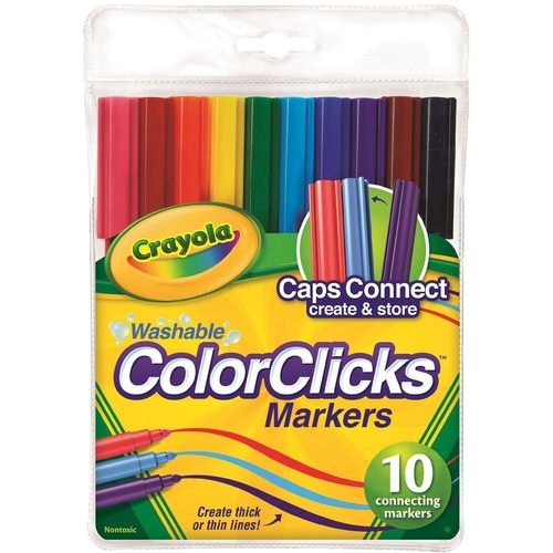 Crayola Washable Clicks Colour Markers - 10 Pack