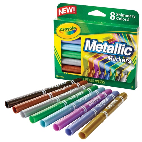 Crayola Metallic Markers Shimmery Colours - 8 Pack