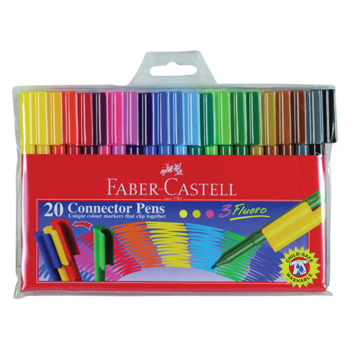 Faber Castell Connector Colour Marker Pens - 20 Pack