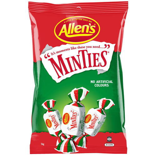 Allens Minties Confectionary, lollies 150g BULK BUY - 12 Packs 