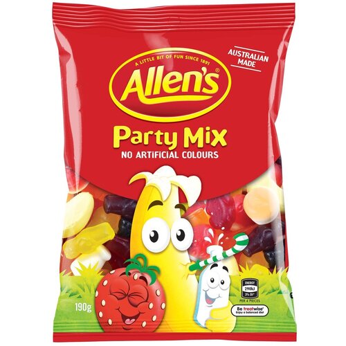 Allens Party Mix  Confectionery, lollies 190g BULK BUY - 12 Packs
