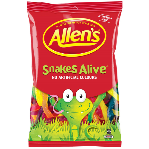 Allen's Family Size Snakes Alive 1.3kg Bag